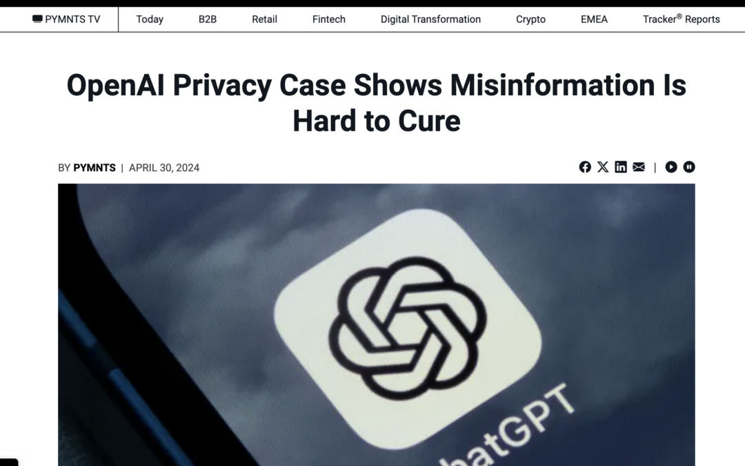 FairNow CEO, Guru Sethupathy, Featured Viewpoint, “OpenAI Privacy Case Shows Misinformation Is Hard to Cure”